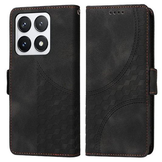 For Xiaomi 14T Pro Case PU Leather Phone Cover Rhombus Starry Imprinted