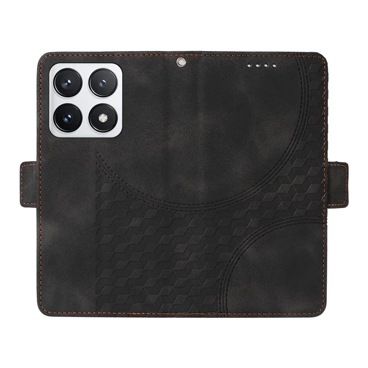 For Xiaomi 14T Pro Case PU Leather Phone Cover Rhombus Starry Imprinted