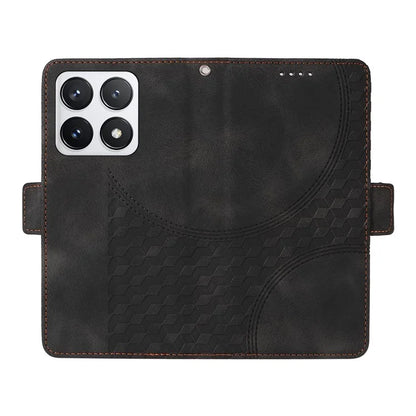 For Xiaomi 14T Pro Case PU Leather Phone Cover Rhombus Starry Imprinted