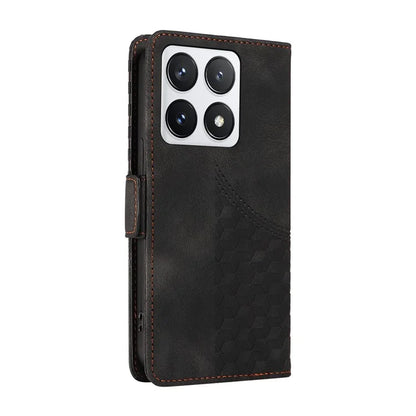 For Xiaomi 14T Pro Case PU Leather Phone Cover Rhombus Starry Imprinted