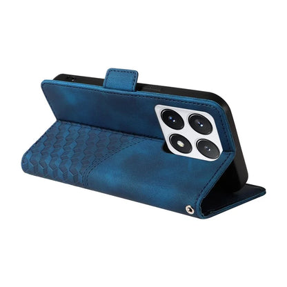 For Xiaomi 14T Pro Case PU Leather Phone Cover Rhombus Starry Imprinted