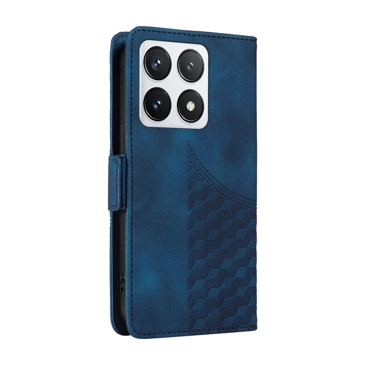 For Xiaomi 14T Pro Case PU Leather Phone Cover Rhombus Starry Imprinted