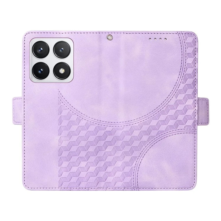 For Xiaomi 14T Pro Case PU Leather Phone Cover Rhombus Starry Imprinted
