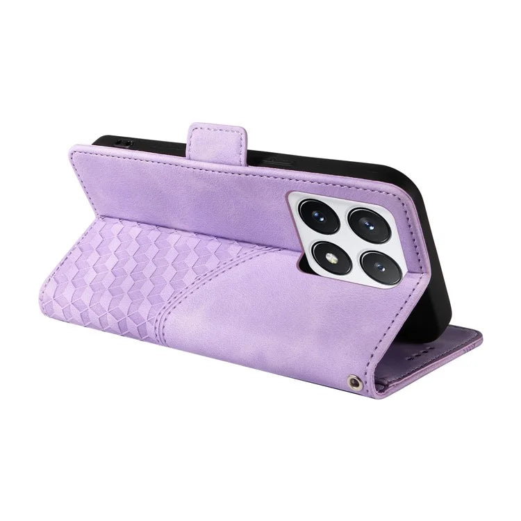 For Xiaomi 14T Pro Case PU Leather Phone Cover Rhombus Starry Imprinted