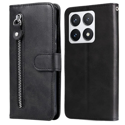 For Xiaomi 14T Pro Case Zipper Wallet Calf Texture PU Leather Phone Cover