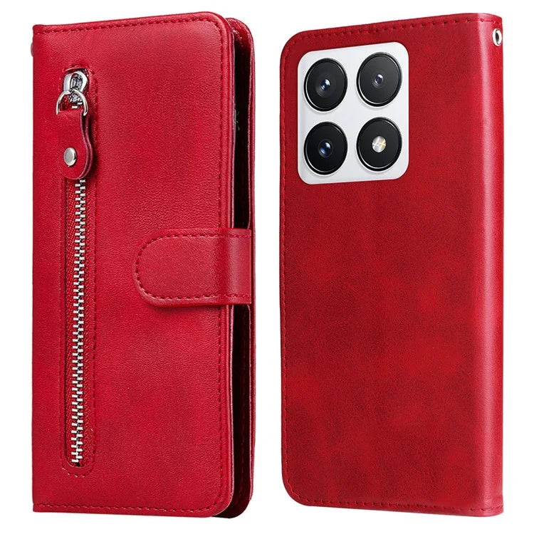 For Xiaomi 14T Pro Case Zipper Wallet Calf Texture PU Leather Phone Cover