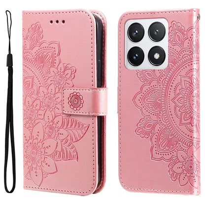 For Xiaomi 14T Pro Case PU Leather Wallet Floral Phone Cover Stand View