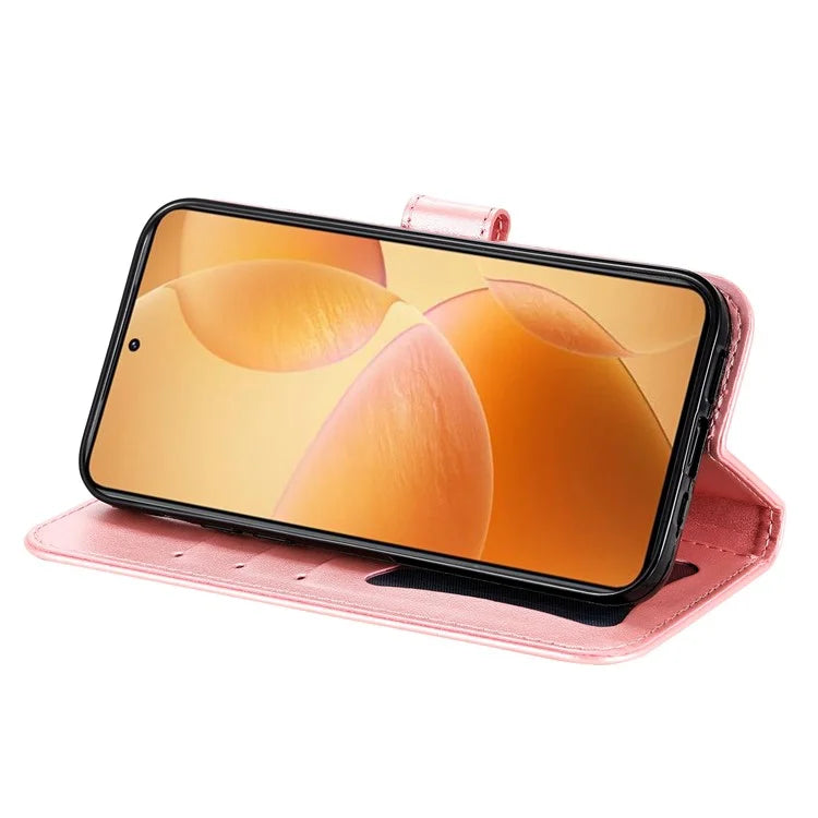 For Xiaomi 14T Pro Case PU Leather Wallet Floral Phone Cover Stand View