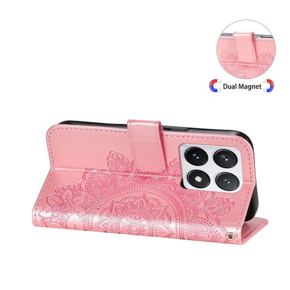 For Xiaomi 14T Pro Case PU Leather Wallet Floral Phone Cover Stand View