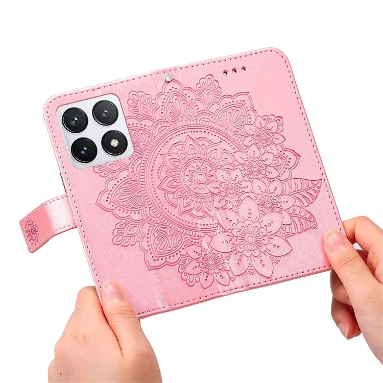 For Xiaomi 14T Pro Case PU Leather Wallet Floral Phone Cover Stand View