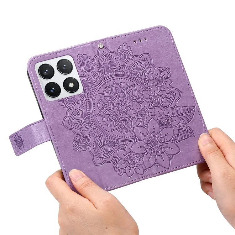 For Xiaomi 14T Pro Case PU Leather Wallet Floral Phone Cover Stand View