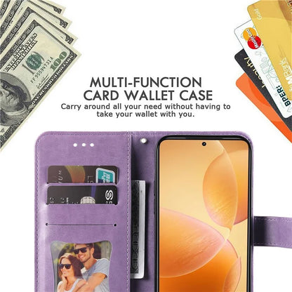 For Xiaomi 14T Pro Case PU Leather Wallet Floral Phone Cover Stand View