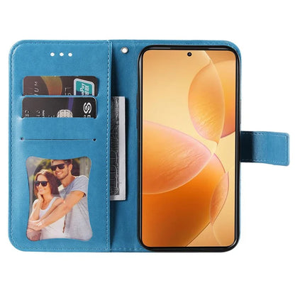 For Xiaomi 14T Pro Case PU Leather Wallet Floral Phone Cover Stand View