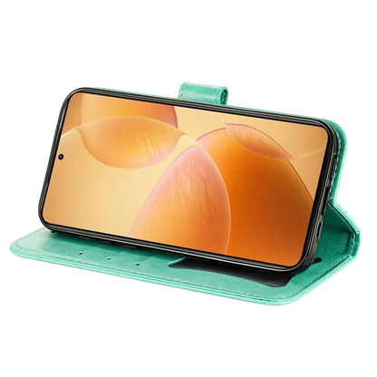 For Xiaomi 14T Pro Case PU Leather Wallet Floral Phone Cover Stand View