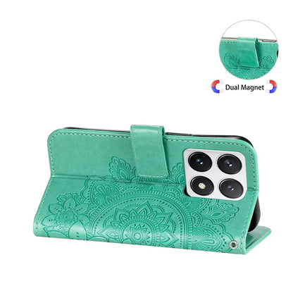 For Xiaomi 14T Pro Case PU Leather Wallet Floral Phone Cover Stand View