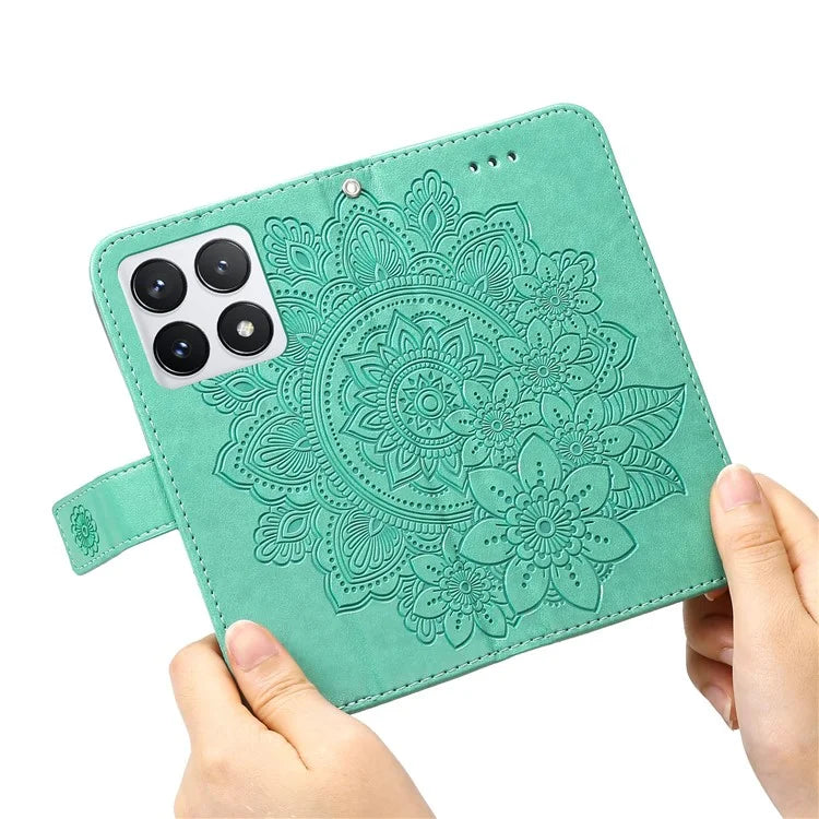For Xiaomi 14T Pro Case PU Leather Wallet Floral Phone Cover Stand View