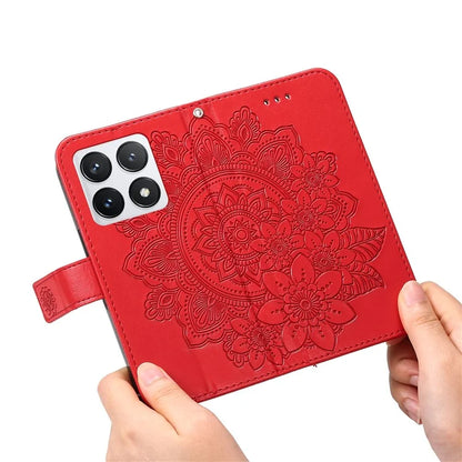 For Xiaomi 14T Pro Case PU Leather Wallet Floral Phone Cover Stand View