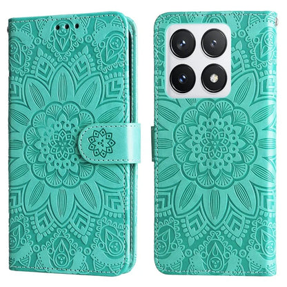 For Xiaomi 14T Pro Case Sunflower Imprint Leather Wallet Phone Cover
