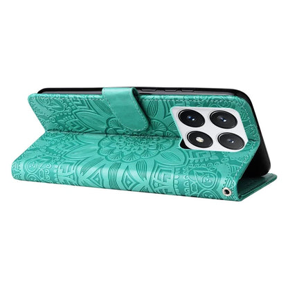 For Xiaomi 14T Pro Case Sunflower Imprint Leather Wallet Phone Cover