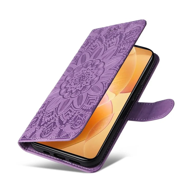 For Xiaomi 14T Pro Case Sunflower Imprint Leather Wallet Phone Cover