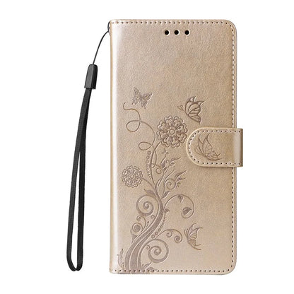 For Xiaomi 14T Leather Case Butterfly Floral Imprint Wallet Stand Cover