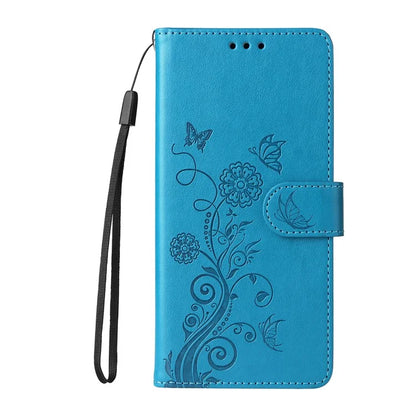 For Xiaomi 14T Leather Case Butterfly Floral Imprint Wallet Stand Cover
