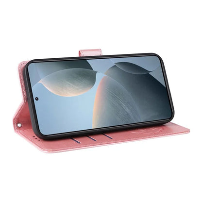For Xiaomi 14T Leather Case Butterfly Floral Imprint Wallet Stand Cover