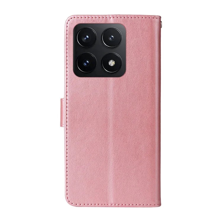For Xiaomi 14T Leather Case Butterfly Floral Imprint Wallet Stand Cover