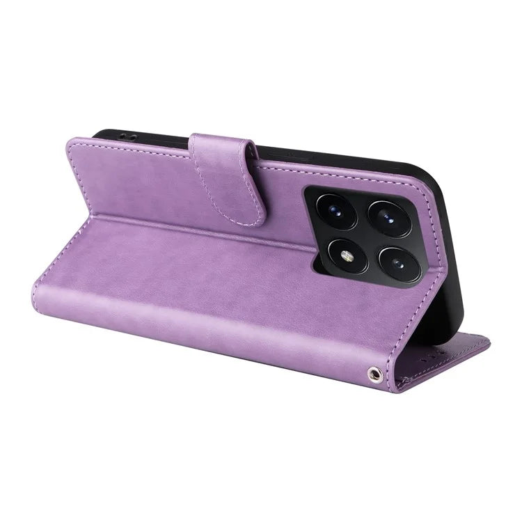 For Xiaomi 14T Leather Case Butterfly Floral Imprint Wallet Stand Cover