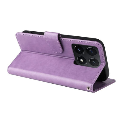 For Xiaomi 14T Leather Case Butterfly Floral Imprint Wallet Stand Cover