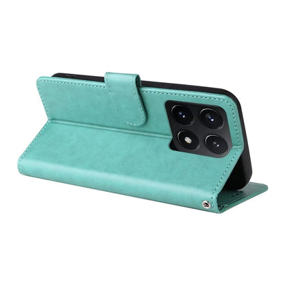 For Xiaomi 14T Leather Case Butterfly Floral Imprint Wallet Stand Cover