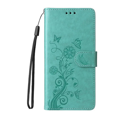 For Xiaomi 14T Leather Case Butterfly Floral Imprint Wallet Stand Cover