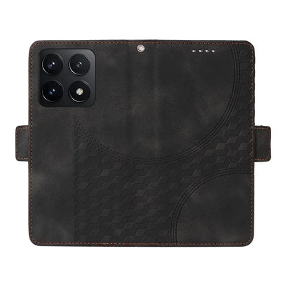 For Xiaomi 14T Case PU Leather Phone Cover Rhombus Starry Imprinted