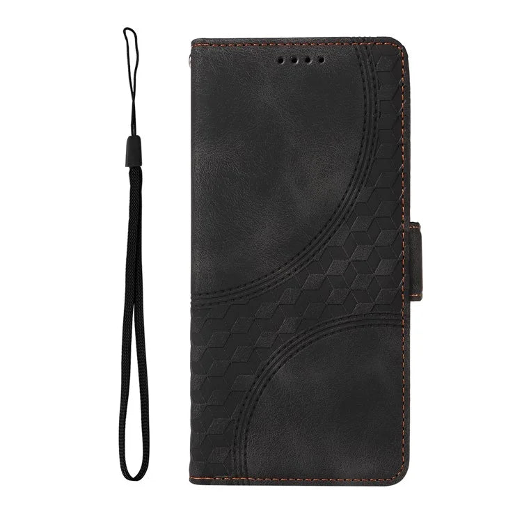 For Xiaomi 14T Case PU Leather Phone Cover Rhombus Starry Imprinted