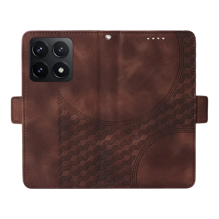 For Xiaomi 14T Case PU Leather Phone Cover Rhombus Starry Imprinted