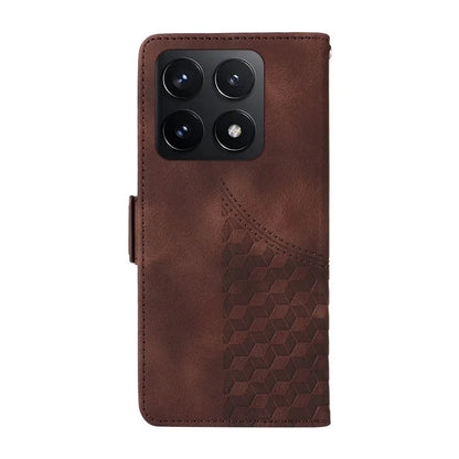 For Xiaomi 14T Case PU Leather Phone Cover Rhombus Starry Imprinted