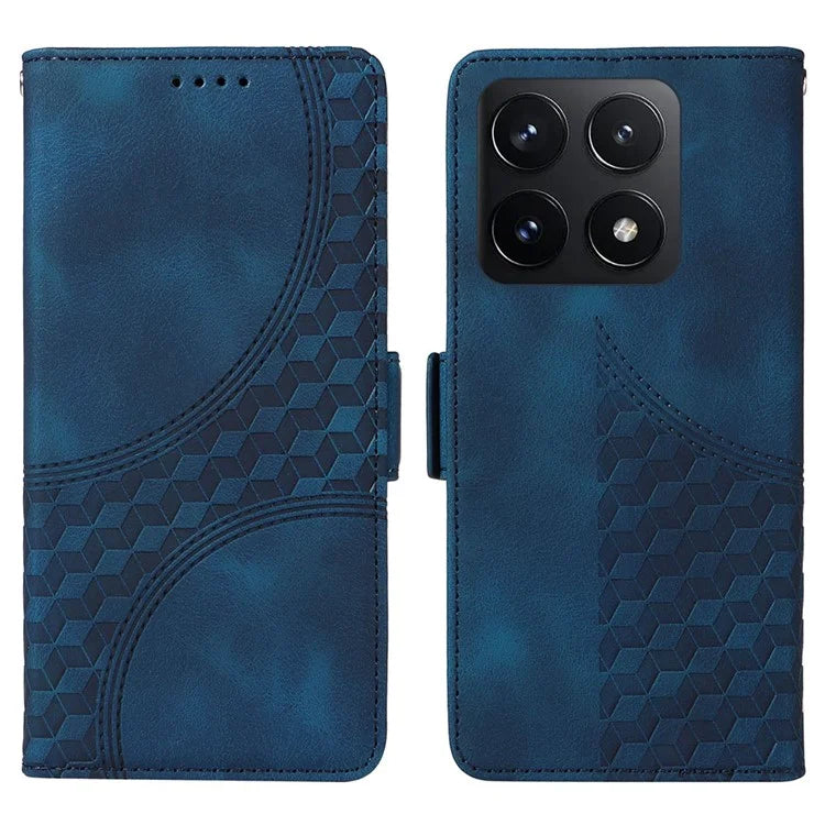 For Xiaomi 14T Case PU Leather Phone Cover Rhombus Starry Imprinted