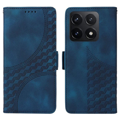 For Xiaomi 14T Case PU Leather Phone Cover Rhombus Starry Imprinted