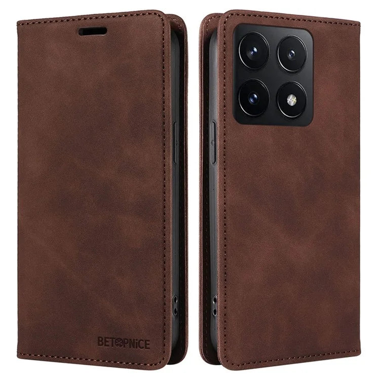 BETOPNICE 003 For Xiaomi 14T Wallet Case Leather Phone Cover with Stand