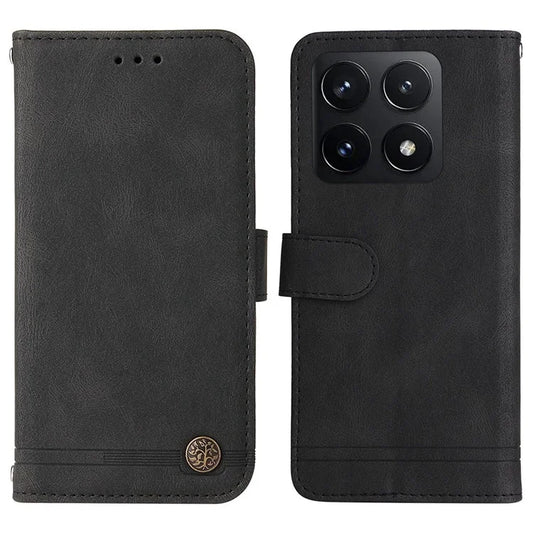 For Xiaomi 14T Wallet Case Skin-Touch Leather Phone Cover Tree Pattern Hardware