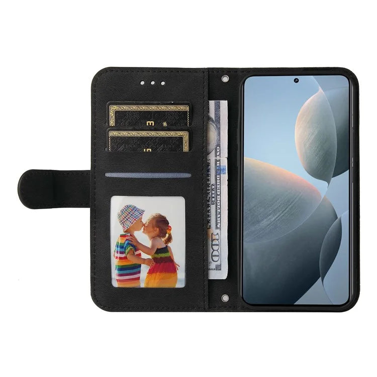 For Xiaomi 14T Wallet Case Skin-Touch Leather Phone Cover Tree Pattern Hardware