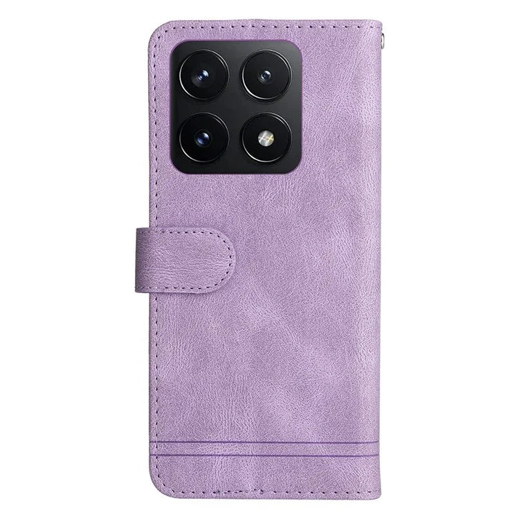 For Xiaomi 14T Wallet Case Skin-Touch Leather Phone Cover Tree Pattern Hardware
