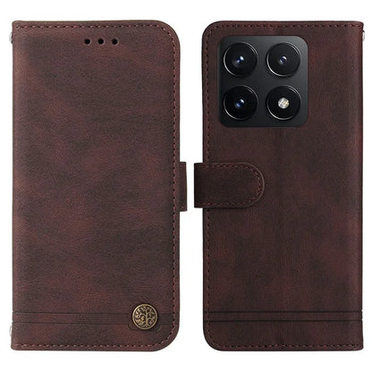 For Xiaomi 14T Wallet Case Skin-Touch Leather Phone Cover Tree Pattern Hardware