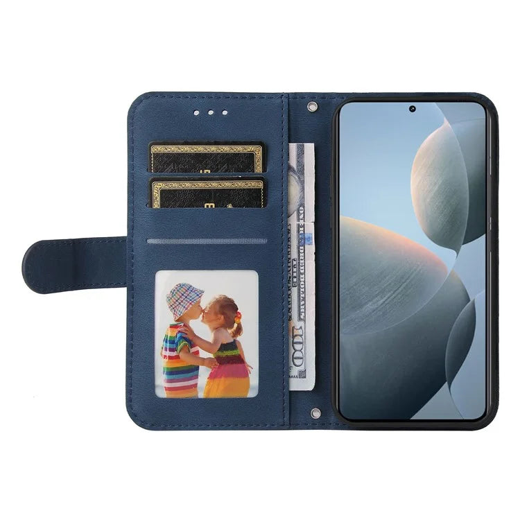 For Xiaomi 14T Wallet Case Skin-Touch Leather Phone Cover Tree Pattern Hardware