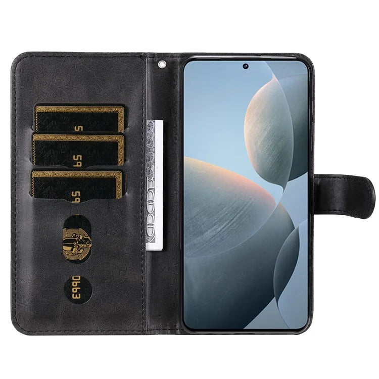For Xiaomi 14T Case Zipper Wallet Calf Texture PU Leather Phone Cover