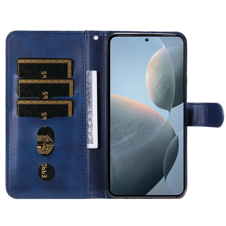 For Xiaomi 14T Case Zipper Wallet Calf Texture PU Leather Phone Cover