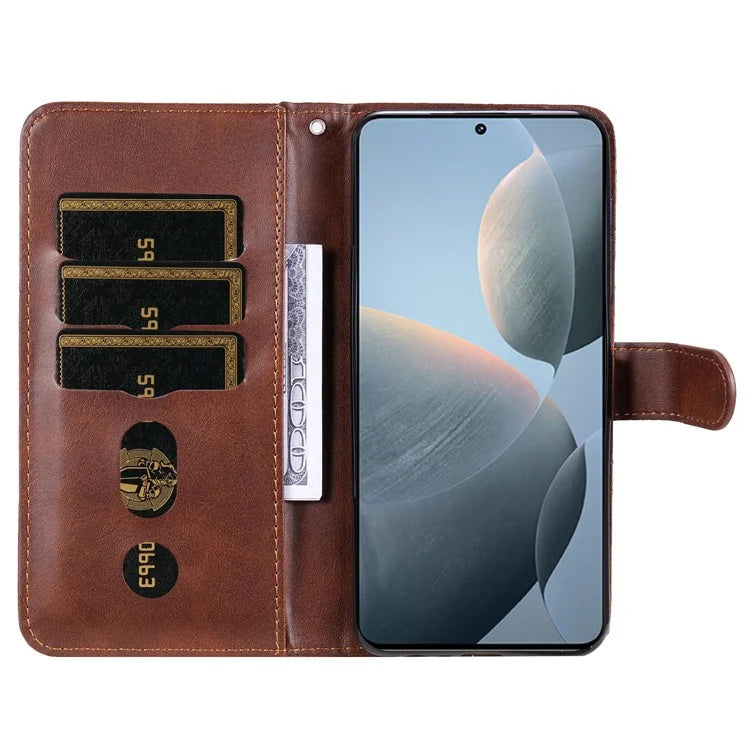 For Xiaomi 14T Case Zipper Wallet Calf Texture PU Leather Phone Cover