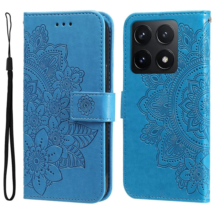 For Xiaomi 14T Case PU Leather Wallet Floral Phone Cover Stand View
