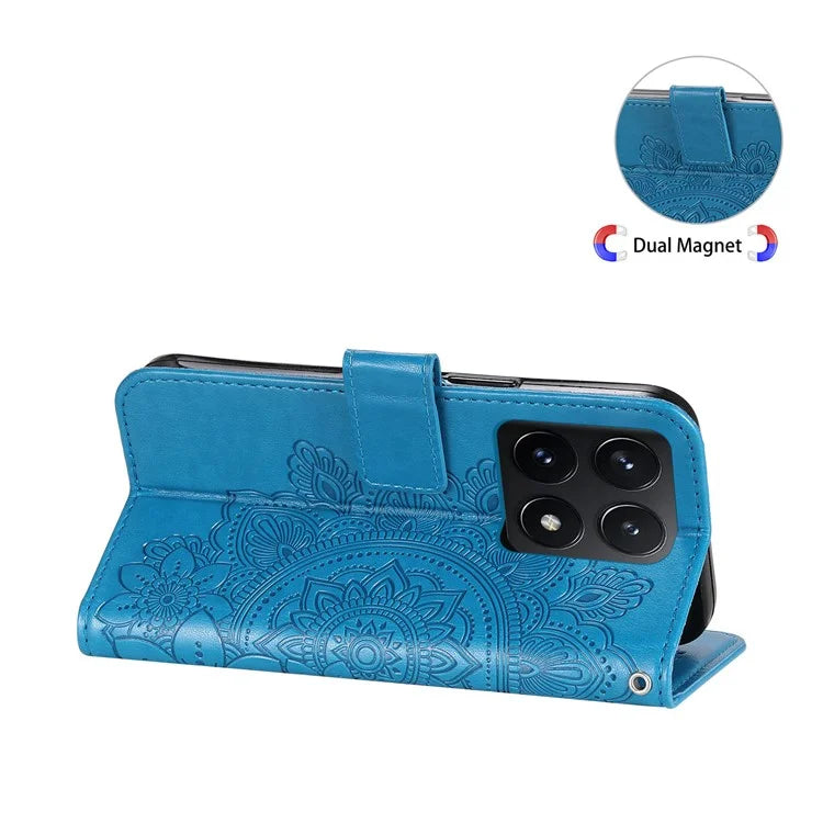 For Xiaomi 14T Case PU Leather Wallet Floral Phone Cover Stand View