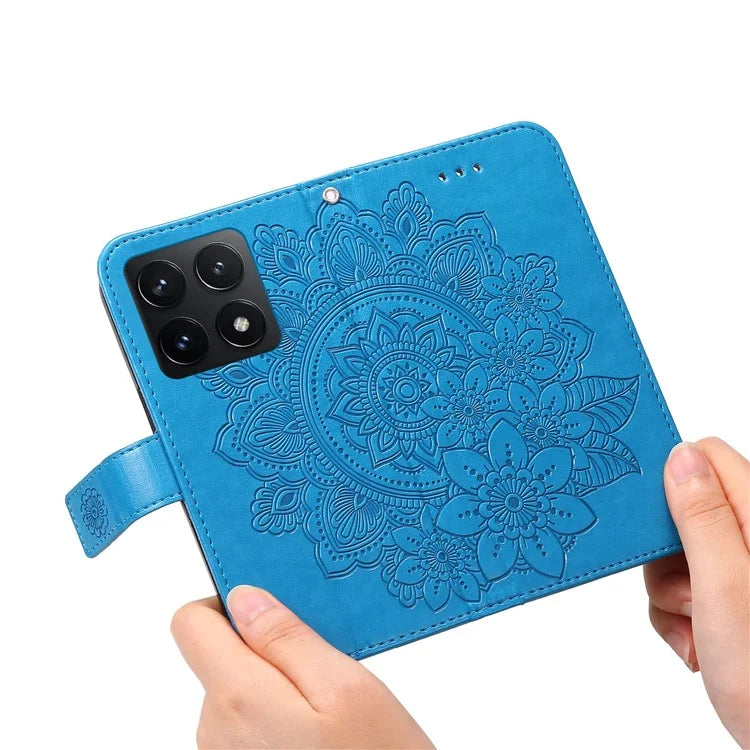 For Xiaomi 14T Case PU Leather Wallet Floral Phone Cover Stand View